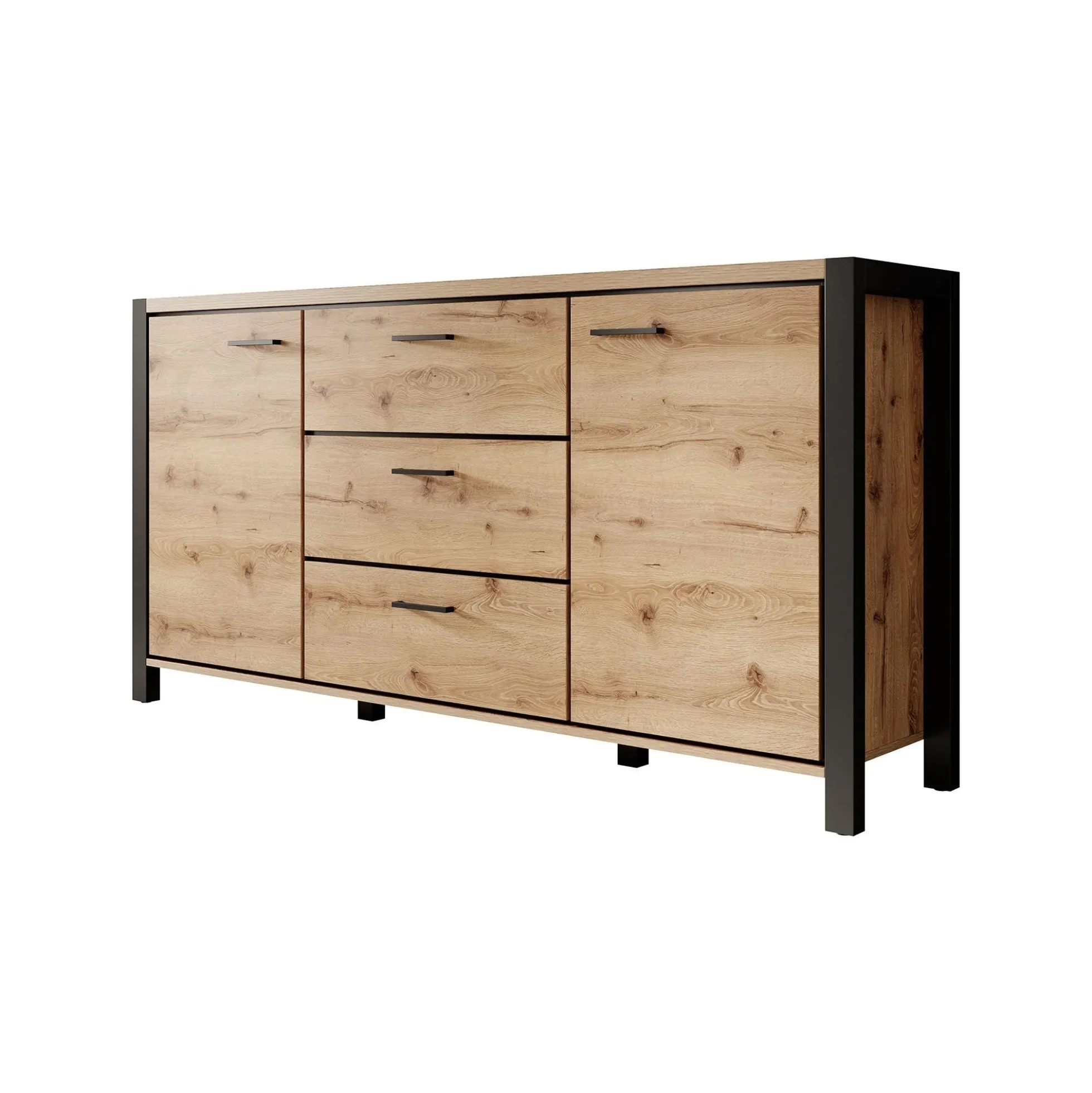 Acapulco - Dressoir - Eiken/zwart - 180x41x91 cm