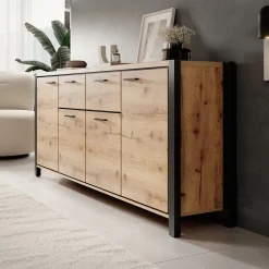 Acapulco - Dressoir - Eiken/zwart - 213x41x91 cm