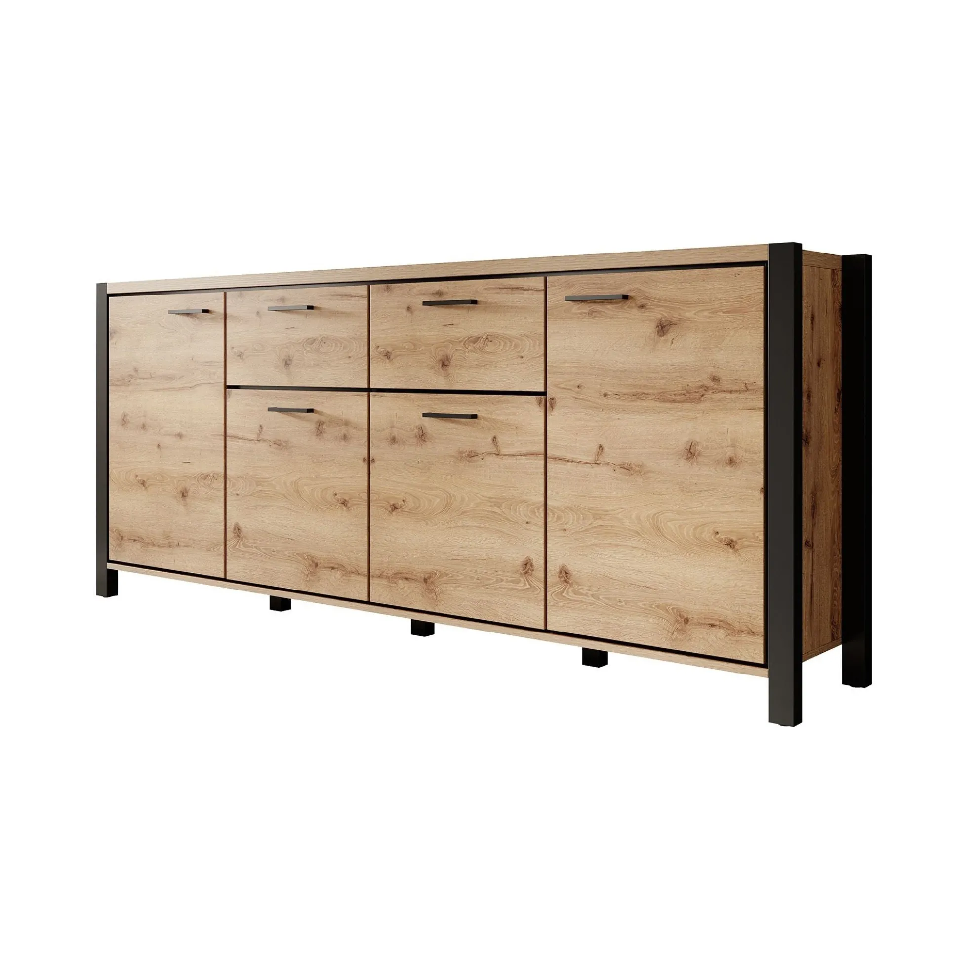 Acapulco - Dressoir - Eiken/zwart - 213x41x91 cm