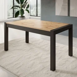Acapulco - Eetkamertafel - Eiken/zwart - 160x90x79 cm