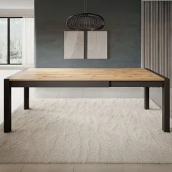 Acapulco - Eetkamertafel - Eiken/zwart - 160x90x79 cm