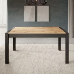 Acapulco - Eetkamertafel - Eiken/zwart - 160x90x79 cm