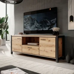 Acapulco - TV-Meubel - Eiken/zwart - 180 cm
