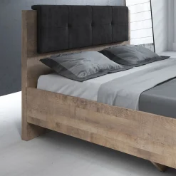 Acasia - Tweepersoonsbed - Grijs/Eiken - 160x200 cm