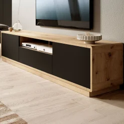 Acuna - TV-Meubel - Zwart/eiken - 200 cm