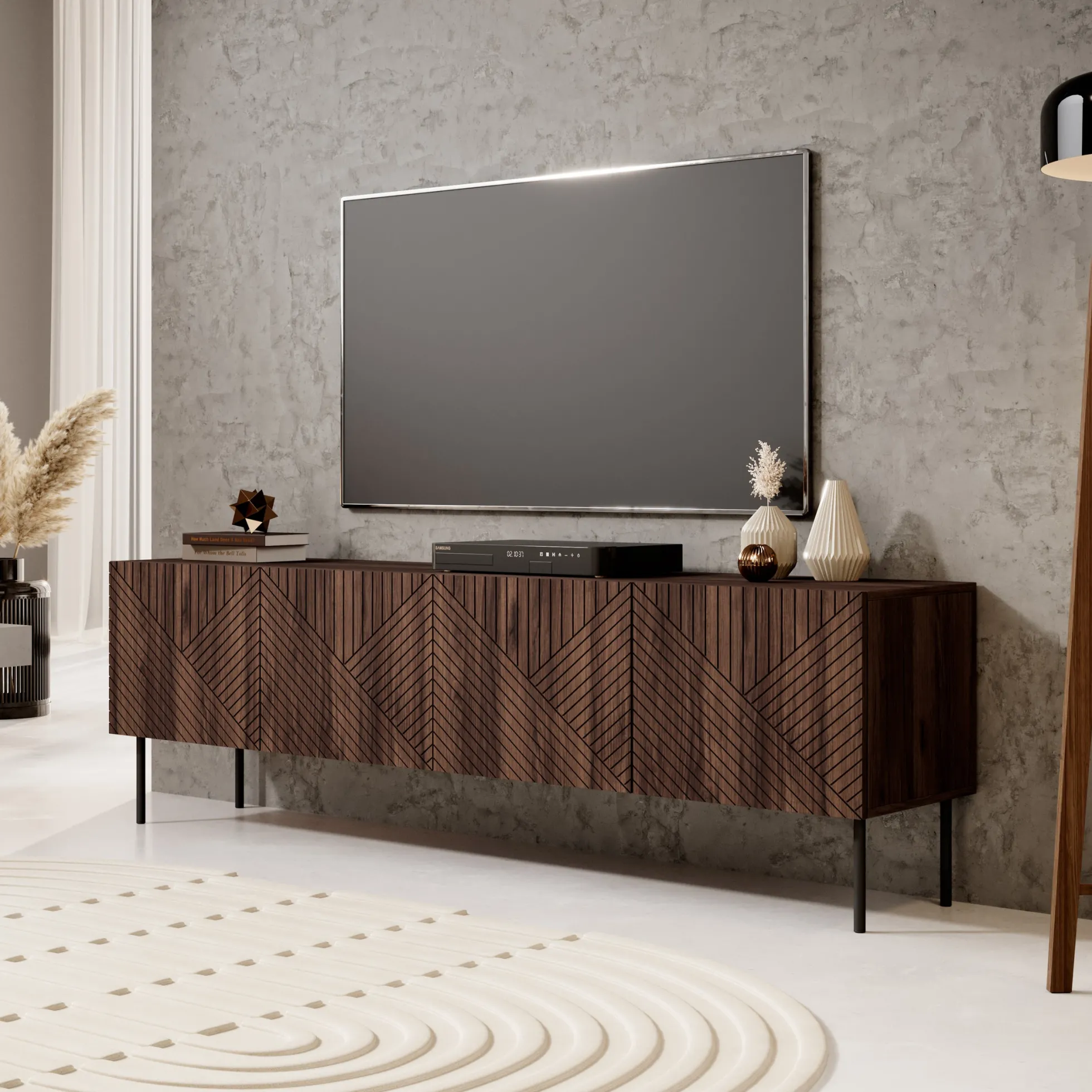 Adelaide - TV-Meubel met 4 deuren - Eiken - 190x40x58 cm