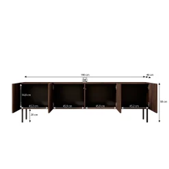 Adelaide - TV-Meubel met 4 deuren - Eiken - 190x40x58 cm