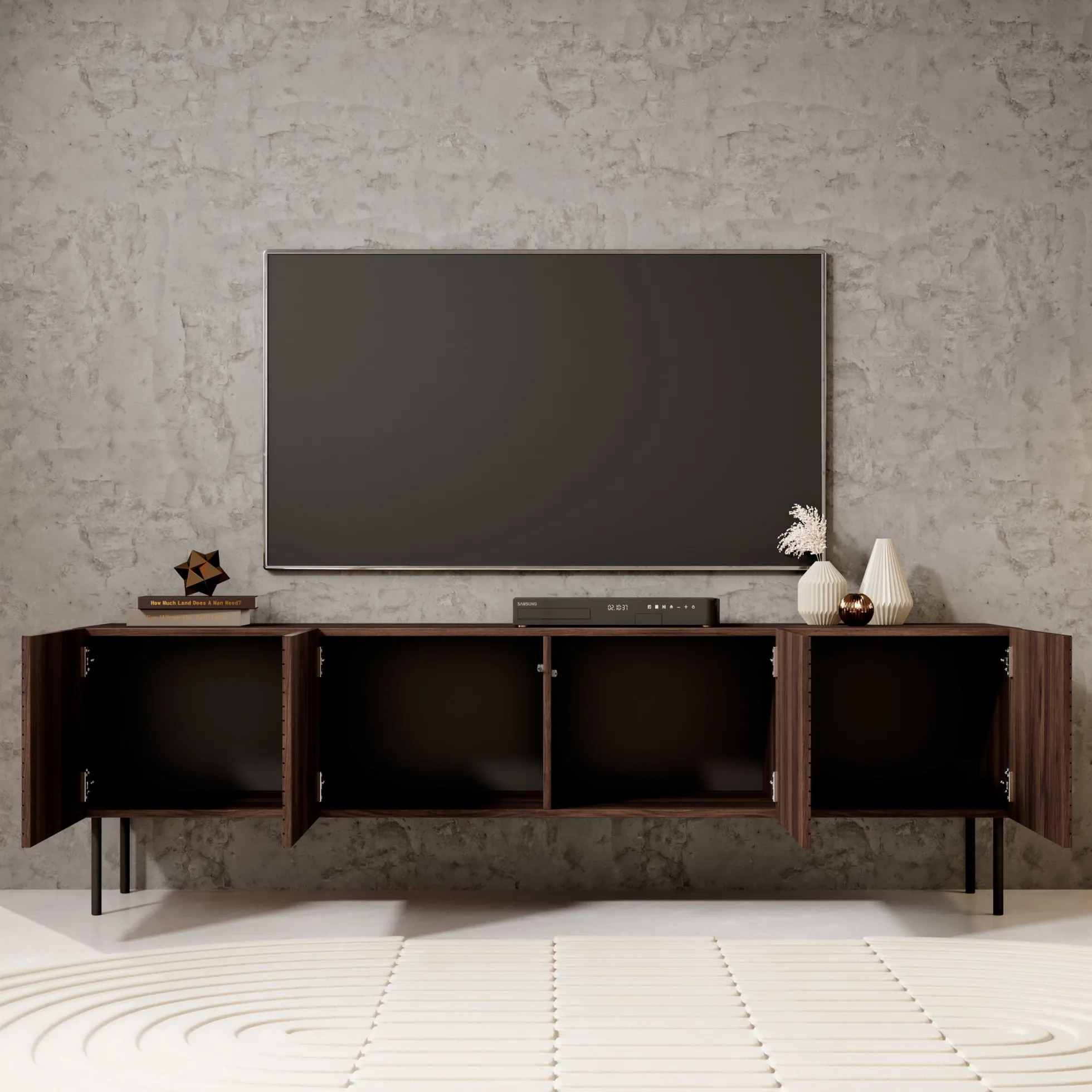 Adelaide - TV-Meubel met 4 deuren - Eiken - 190x40x58 cm