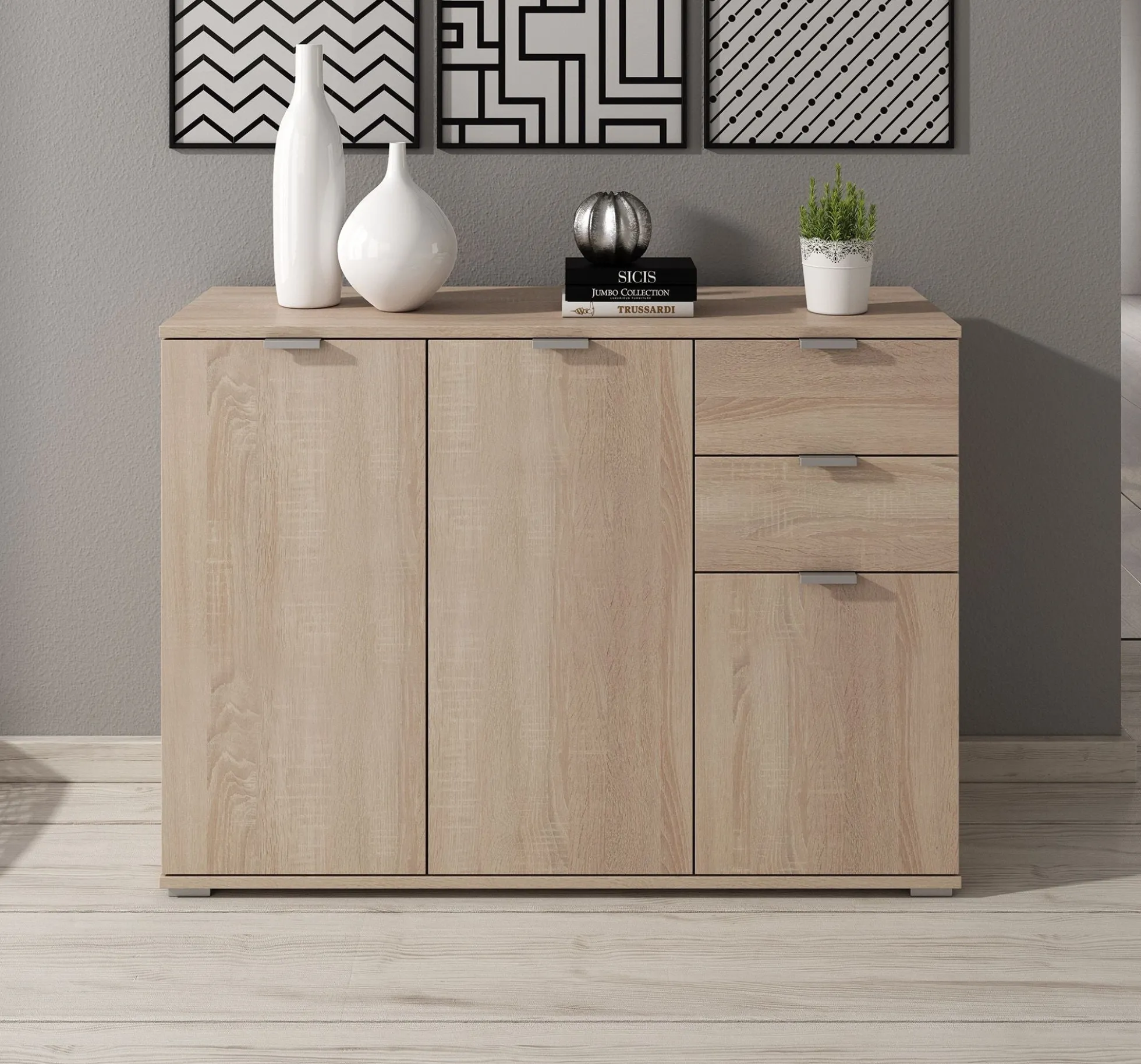 Adita 3 - Dressoir - Licht eiken - 107x35x75 cm