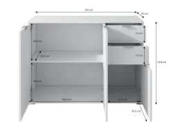 Adita 3 - Dressoir - Licht eiken - 107x35x75 cm
