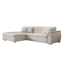 Alberta - Hoekbank 3-zits met slaapfunctie - Ribstof beige - Links - 2