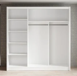 Alcamo 2 - Kledingkast met schuifdeuren - Wit - 205x63x205 cm