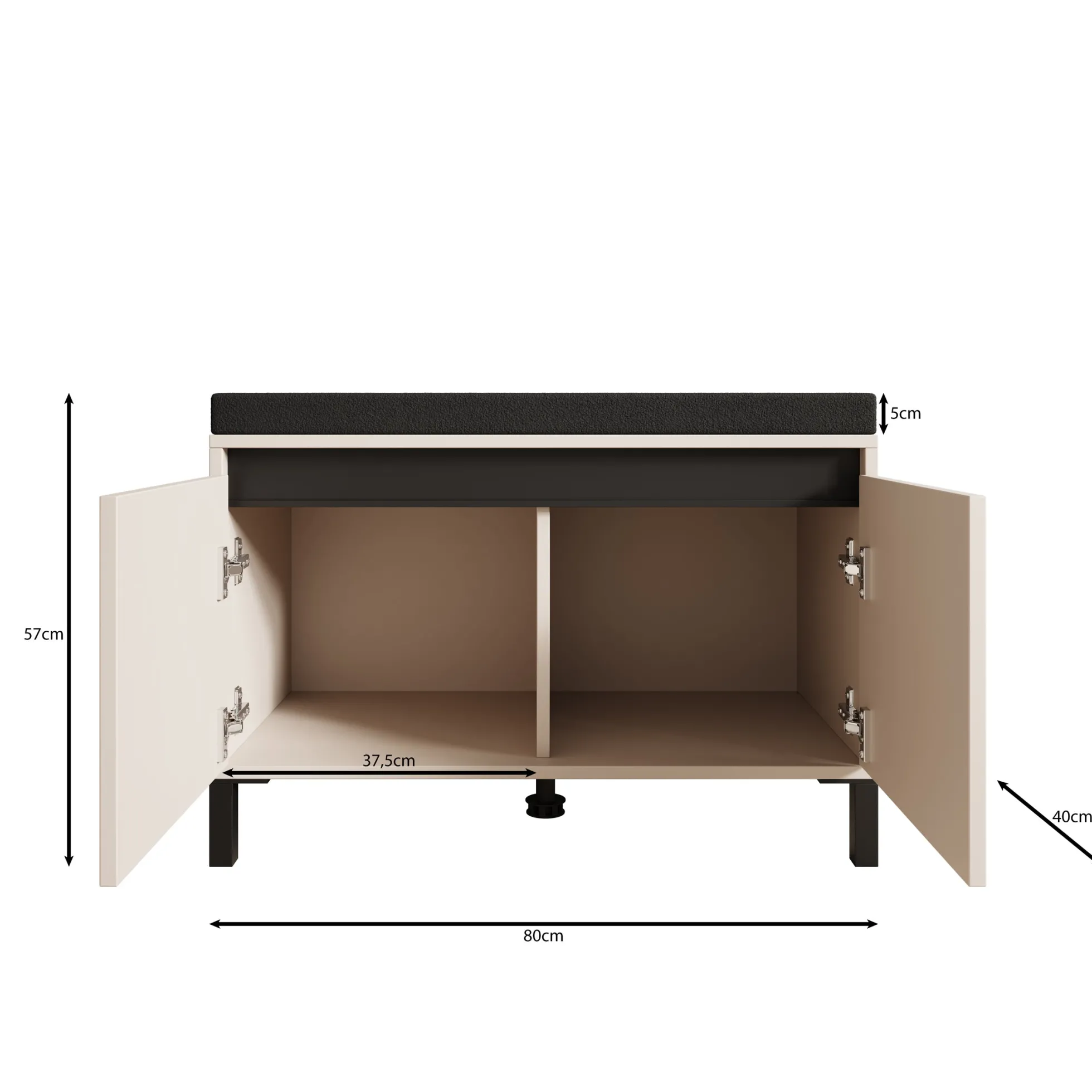 Alessa - Schoenenkast - Beige - 80x40x57 cm