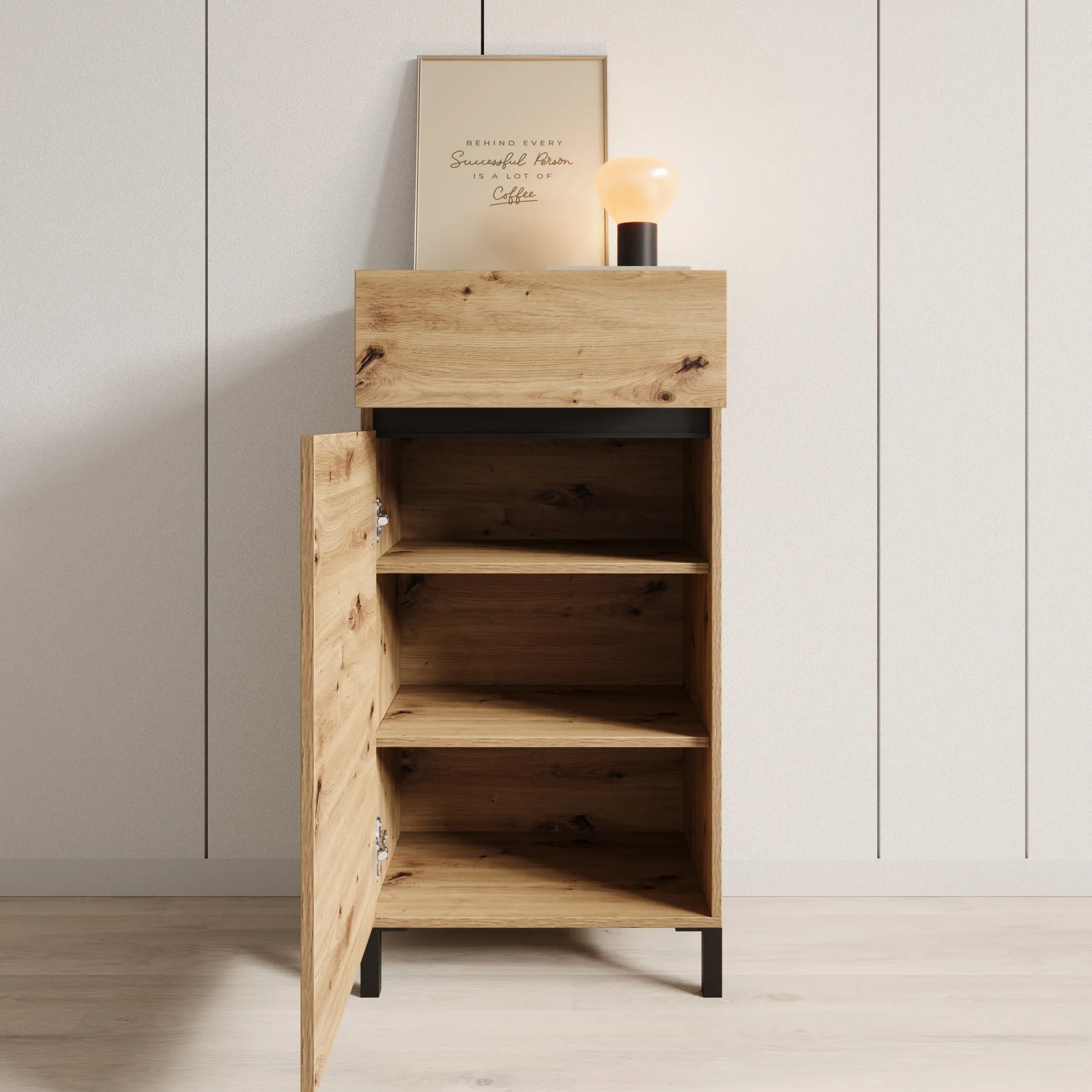 Alessa - Schoenenkast - Eiken - 55x40x110 cm