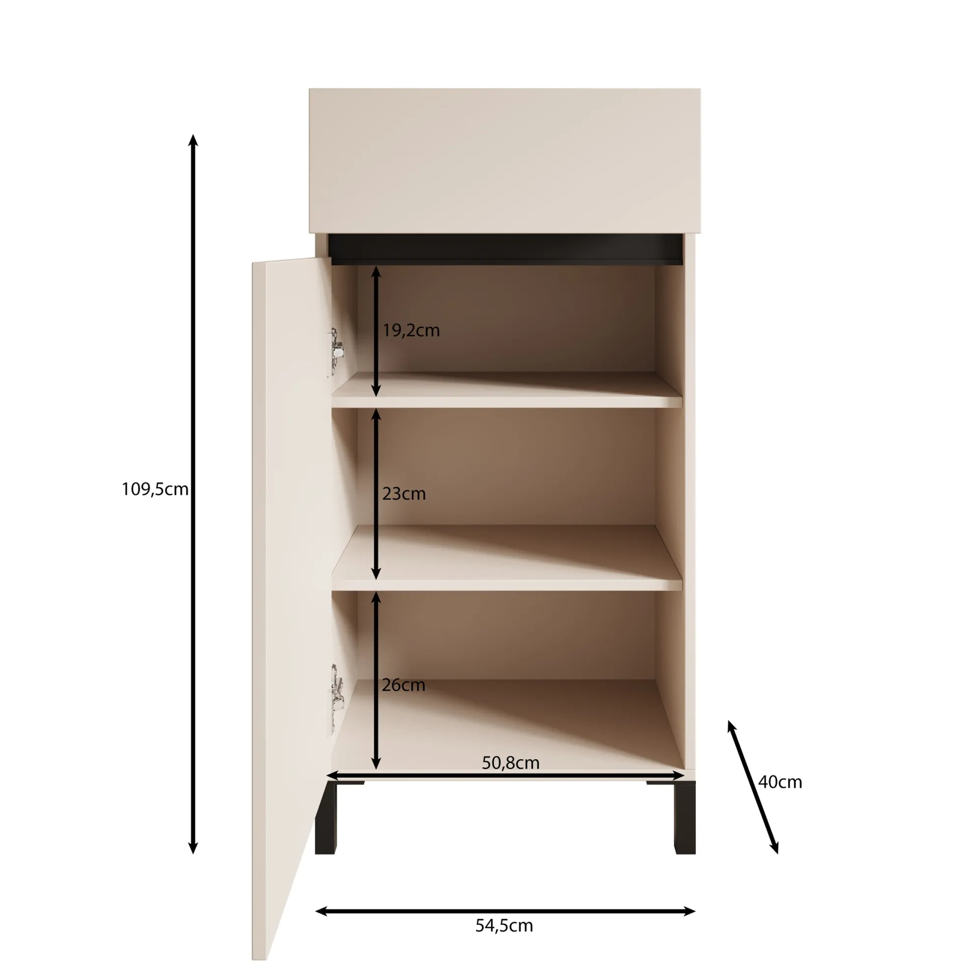 Alessa - Schoenenkast - Eiken - 55x40x110 cm