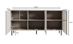 Alex - Dressoir - Beige - 156x42x76 cm