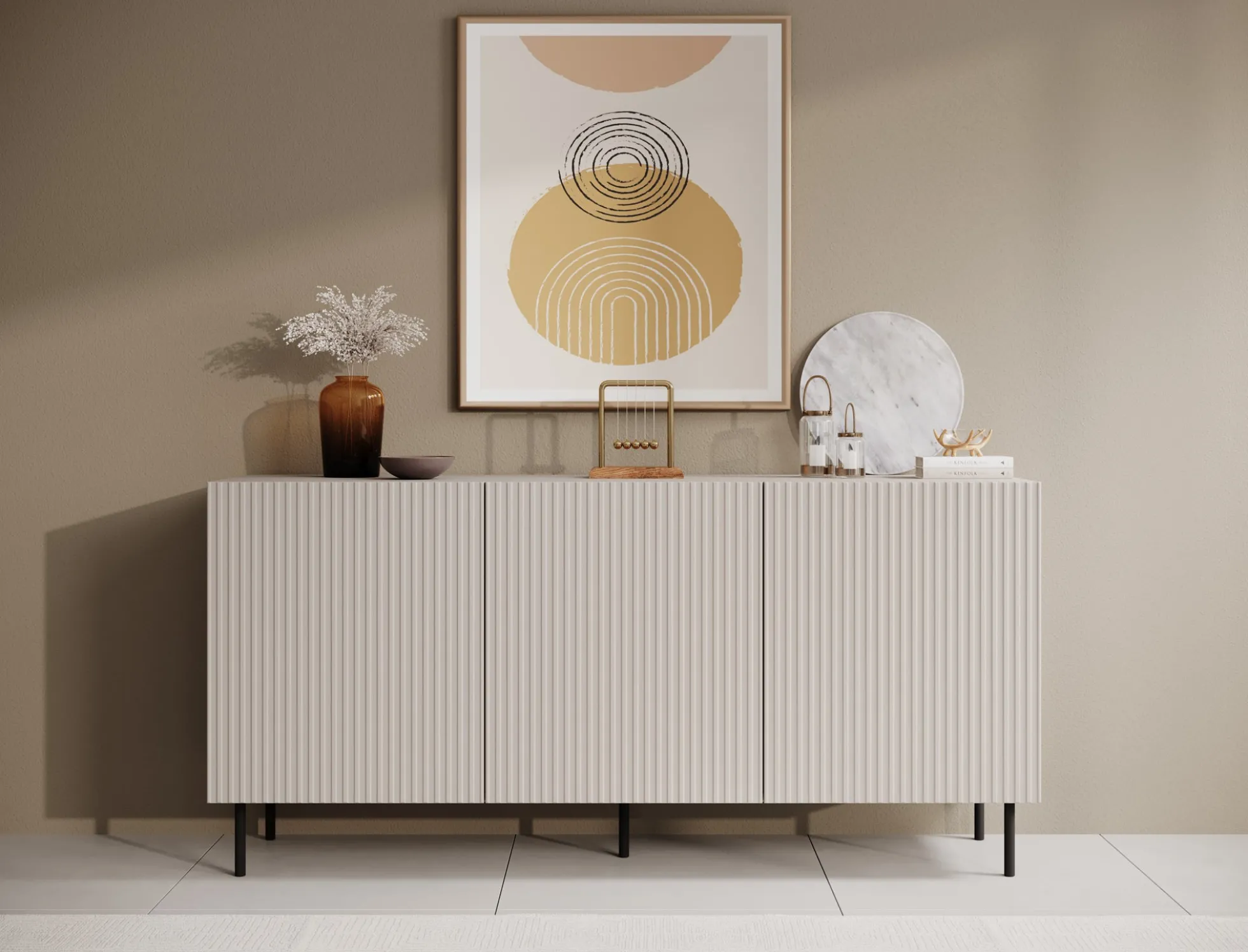 Alex - Dressoir - Beige - 156x42x76 cm
