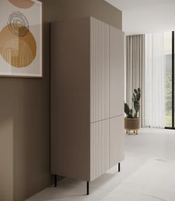 Alex - Kledingkast 4-deurs - Beige - 90x52x185 cm