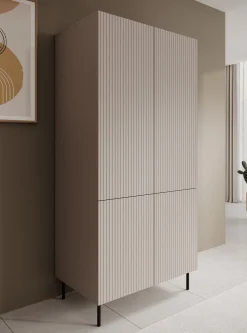 Alex - Kledingkast 4-deurs - Beige - 90x52x185 cm