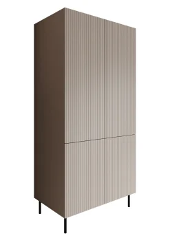 Alex - Kledingkast 4-deurs - Beige - 90x52x185 cm
