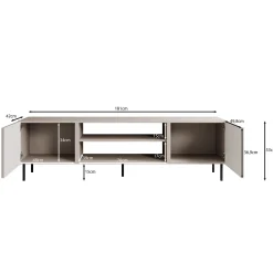 Alex - TV-Meubel met 2 deuren - Beige - 181 cm