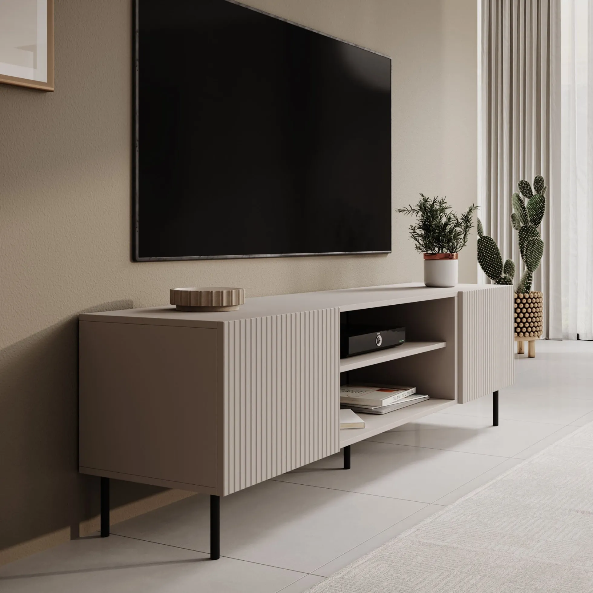 Alex - TV-Meubel met 2 deuren - Beige - 181 cm