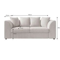 Alfort - 3-zitsbank - Ribstof beige