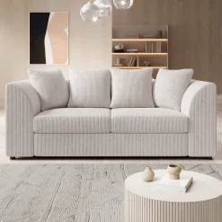 Alfort - 3-zitsbank - Ribstof beige