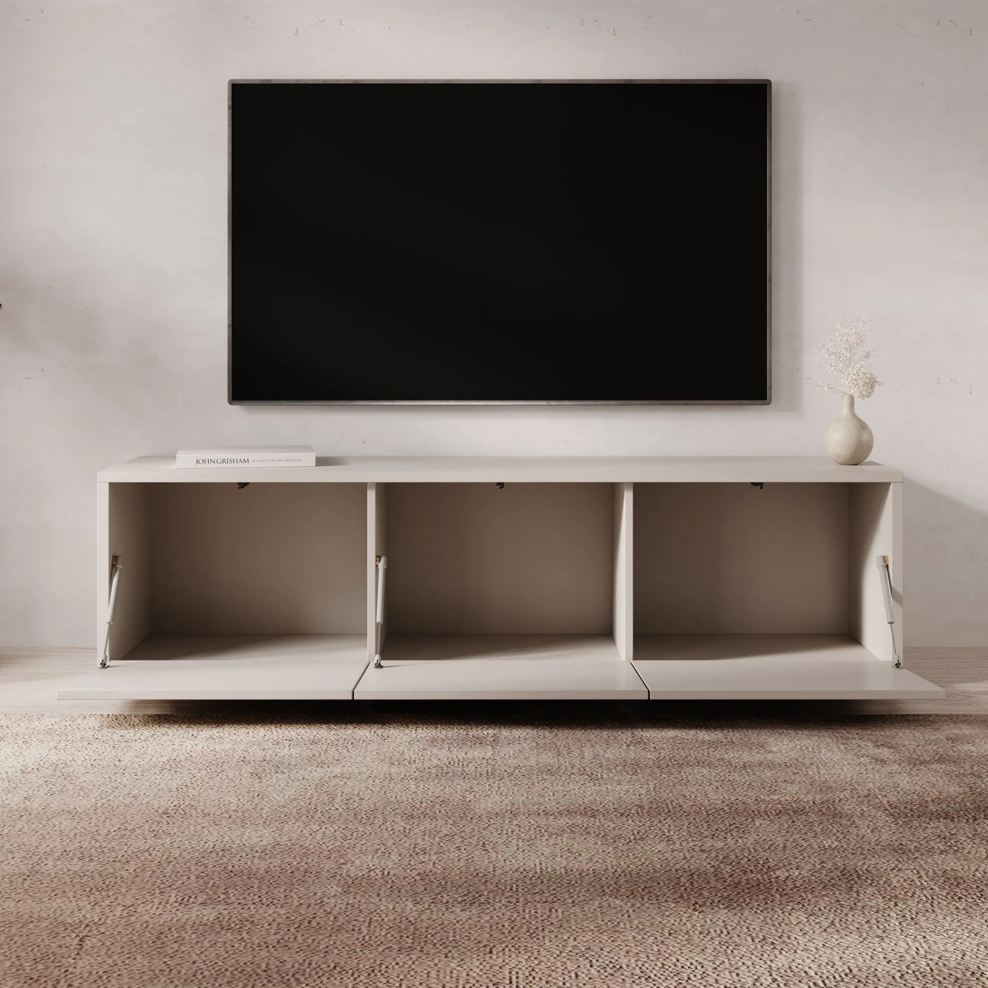 Amber - TV-Meubel - Beige - 154x35x42 cm