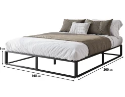 Andrea - Tweepersoonsbed - Metaal zwart - 160x200 cm