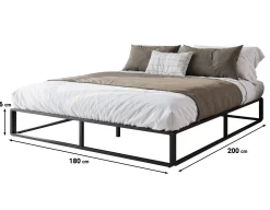 Andrea - Tweepersoonsbed - Metaal zwart - 180x200 cm