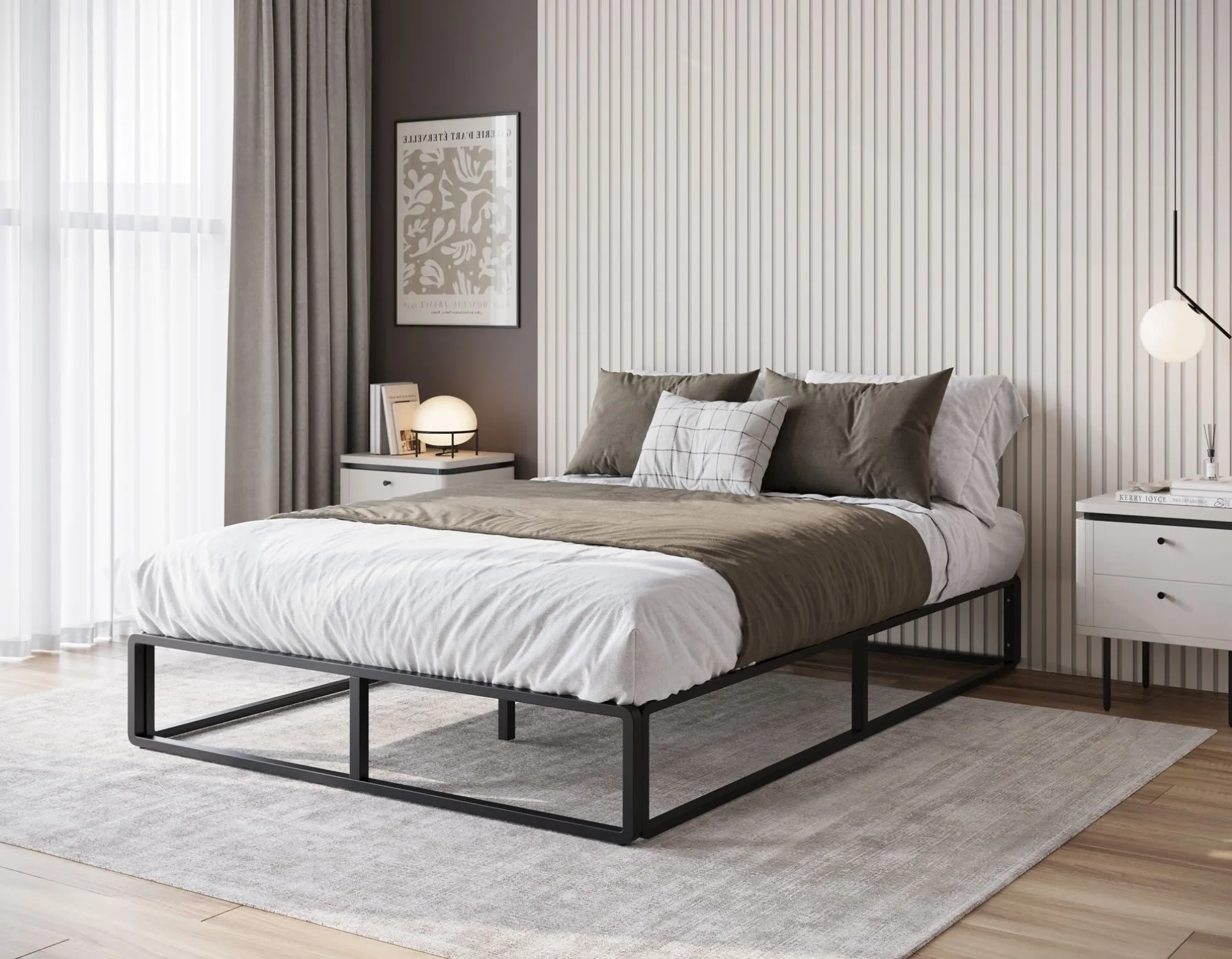 Andrea - Tweepersoonsbed - Metaal zwart - 140x200 cm