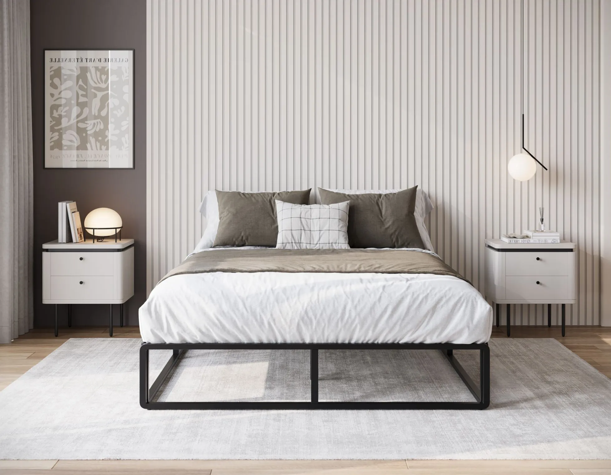 Andrea - Tweepersoonsbed - Metaal zwart - 140x200 cm