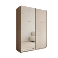 Andros - Kledingkast met schuifdeuren - Beige - 150x58x207 cm