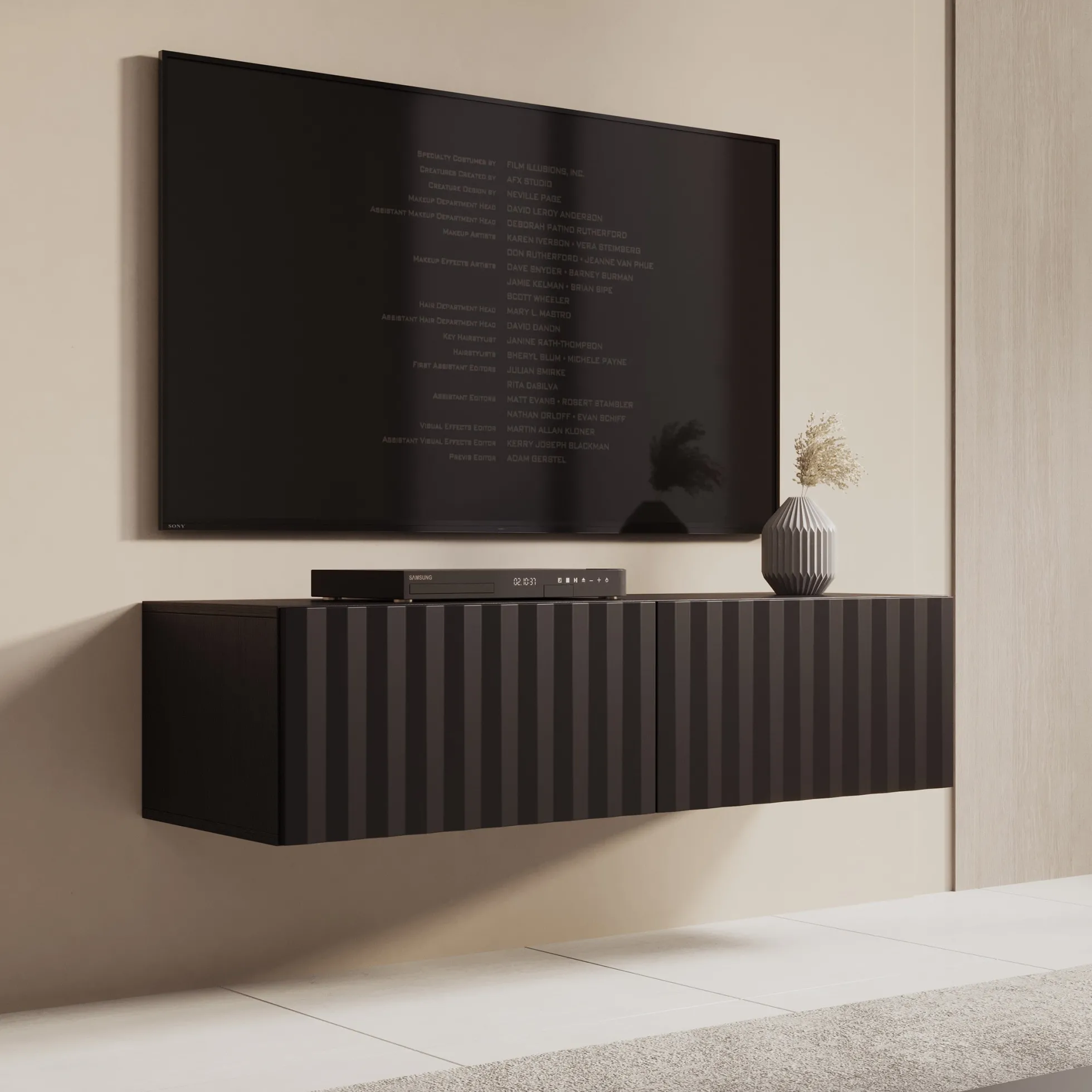 Angelina - TV-Meubel - Zwart - 128 cm