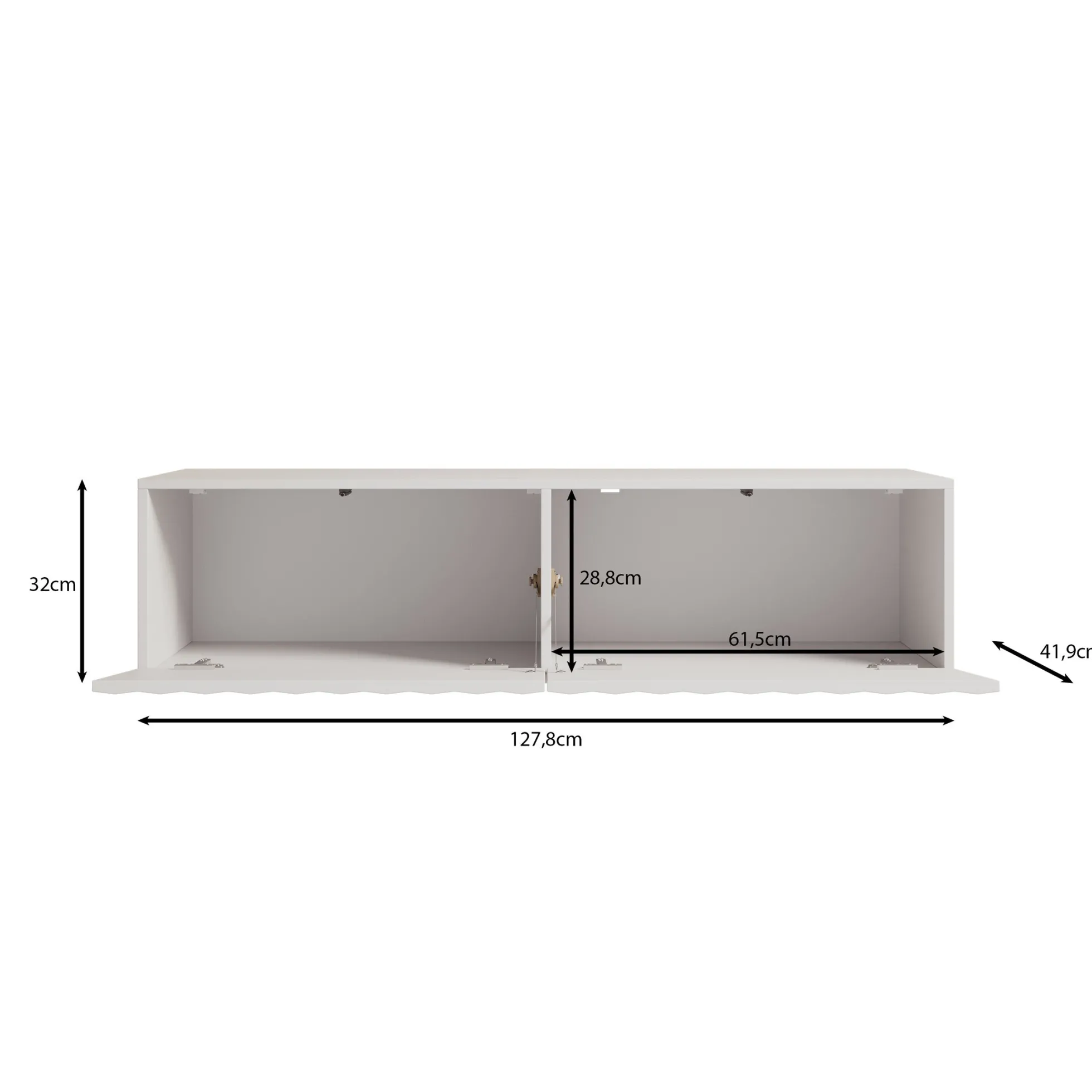 Angelina - TV-Meubel - Zwart - 128 cm
