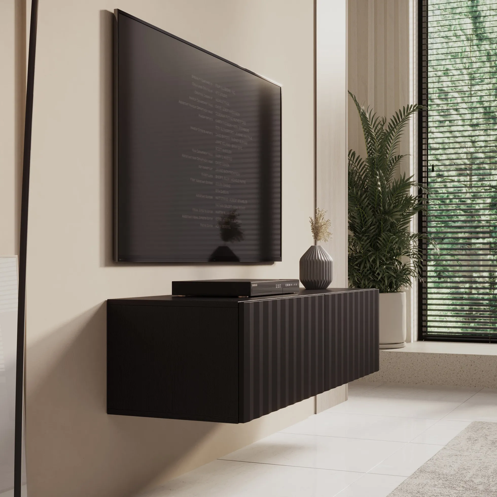 Angelina - TV-Meubel - Zwart - 128 cm