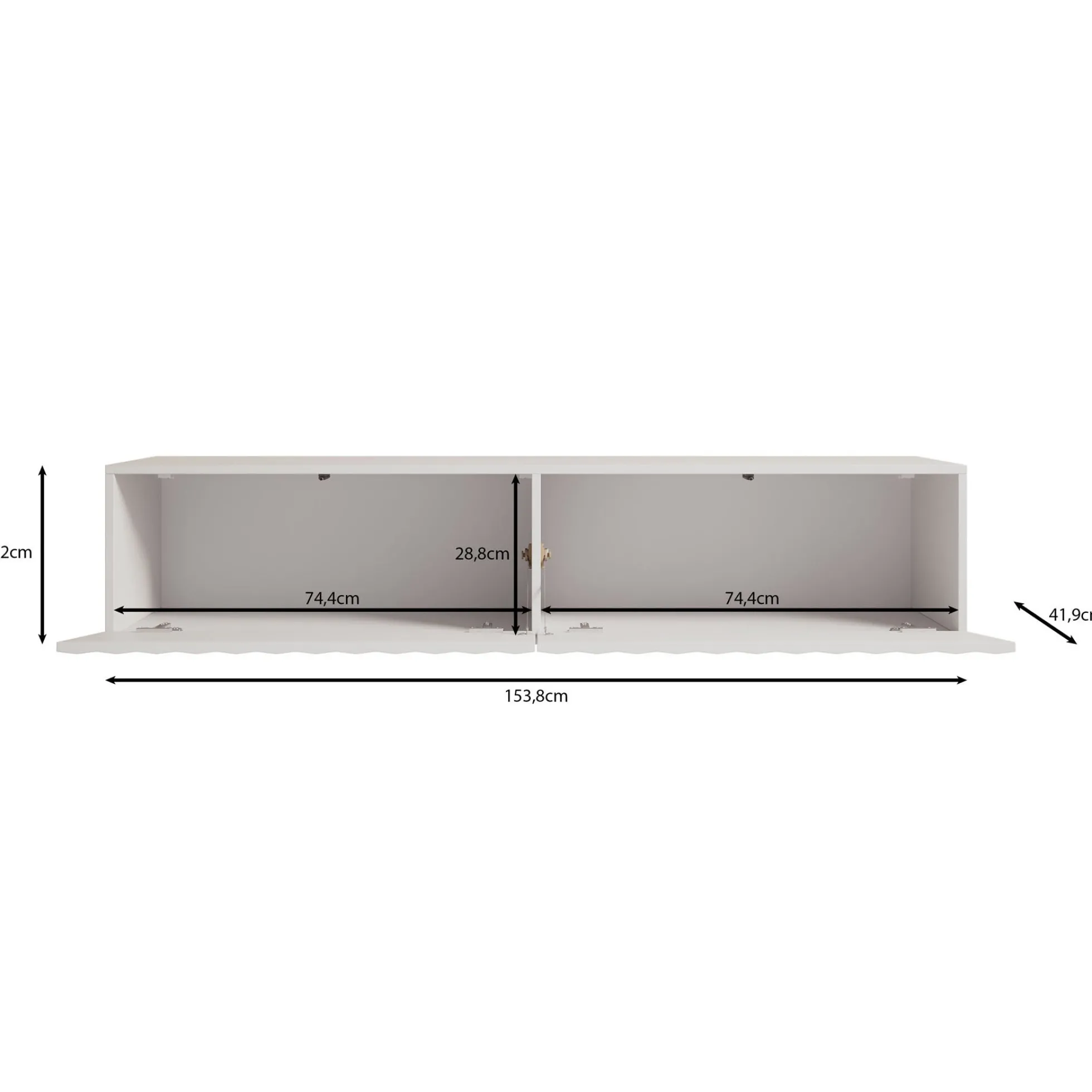 Angelina - TV-Meubel - Zwart - 154 cm