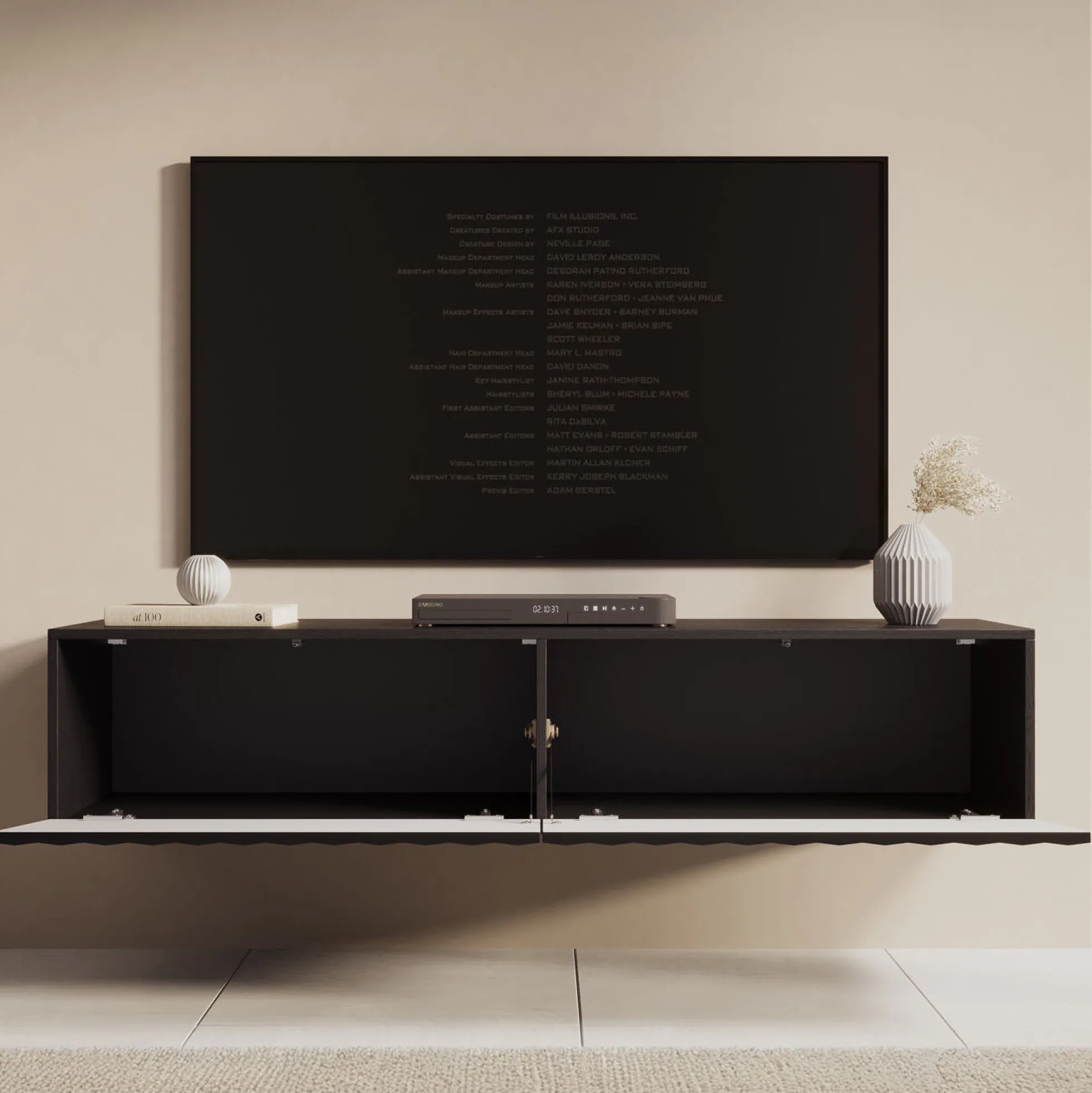 Angelina - TV-Meubel - Zwart - 154 cm