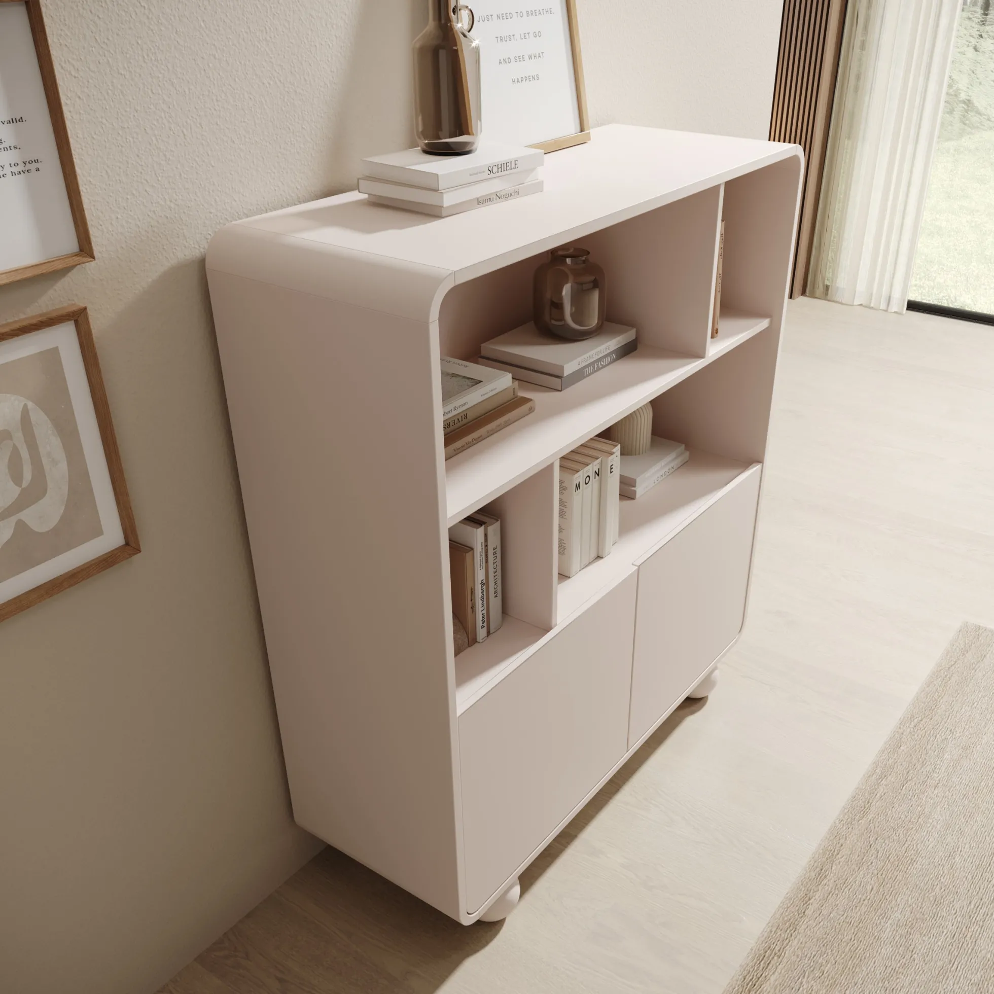 Anobo - Boekenkast - Beige - 108x39x121 cm
