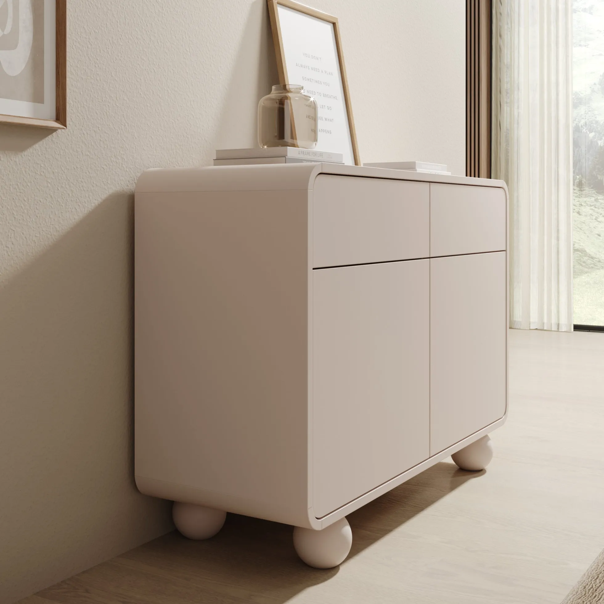 Anobo - Dressoir - Beige - 108x39x75 cm
