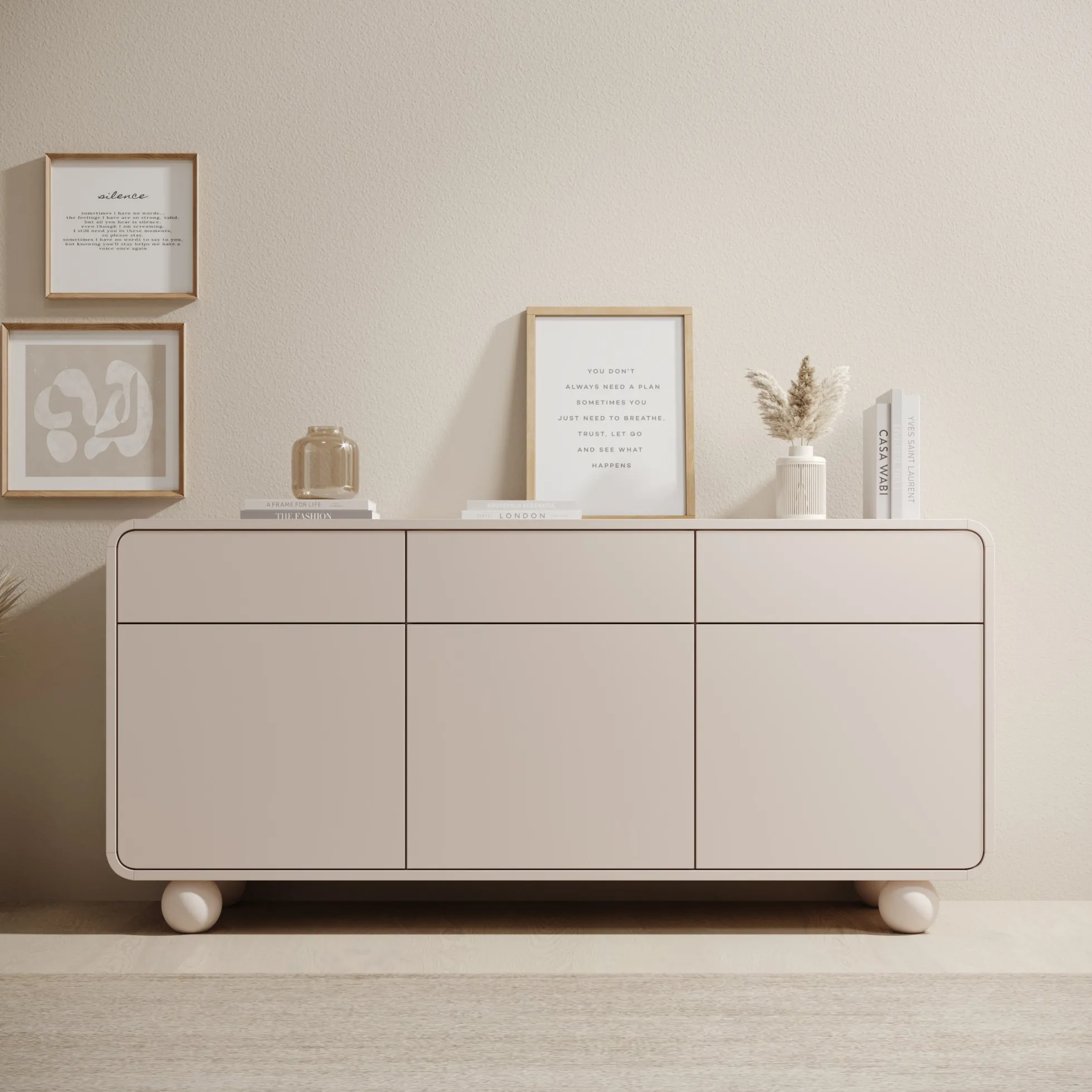 Anobo - Dressoir - Beige - 160x39x75 cm