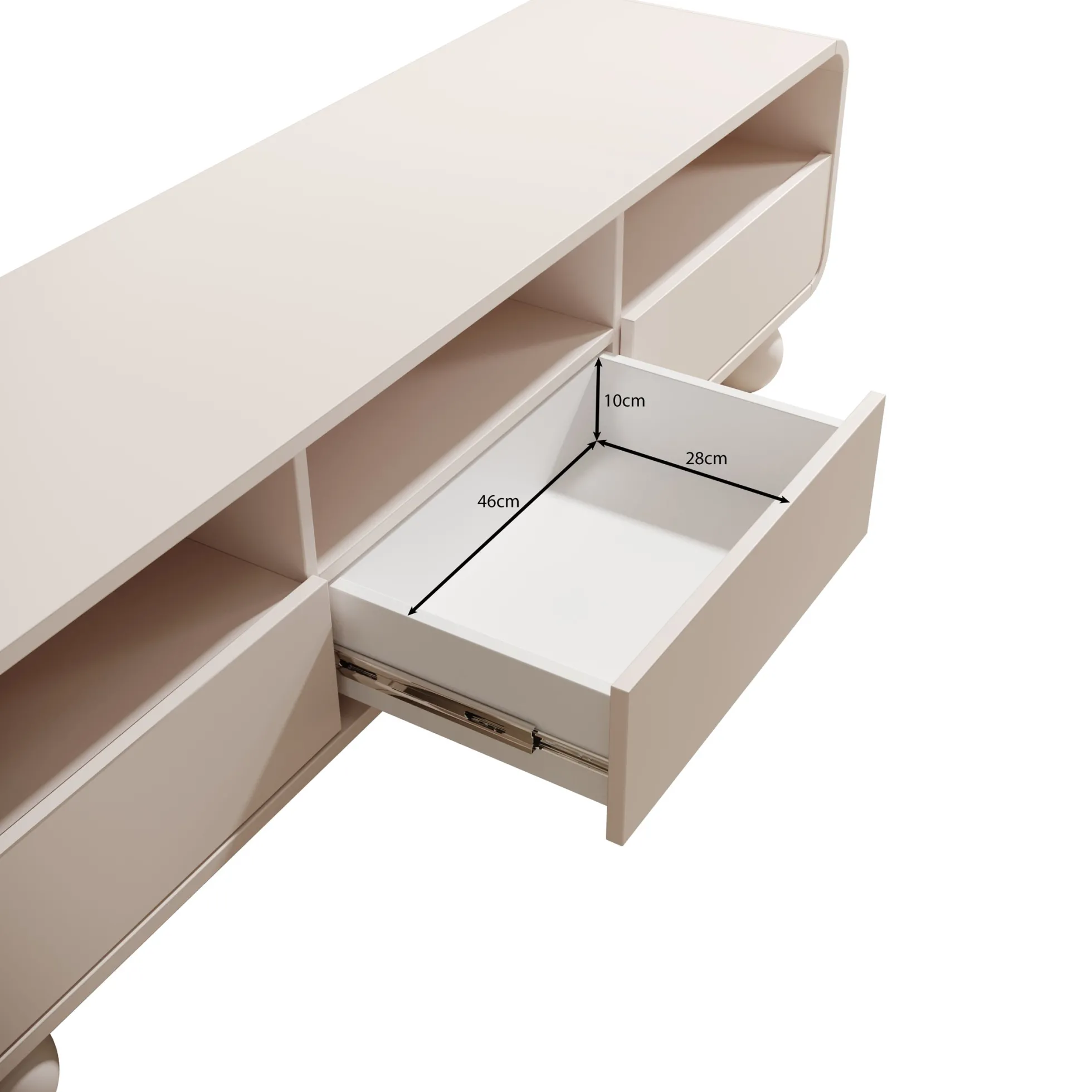 Anobo - TV-Meubel - Beige - 160x39x44 cm