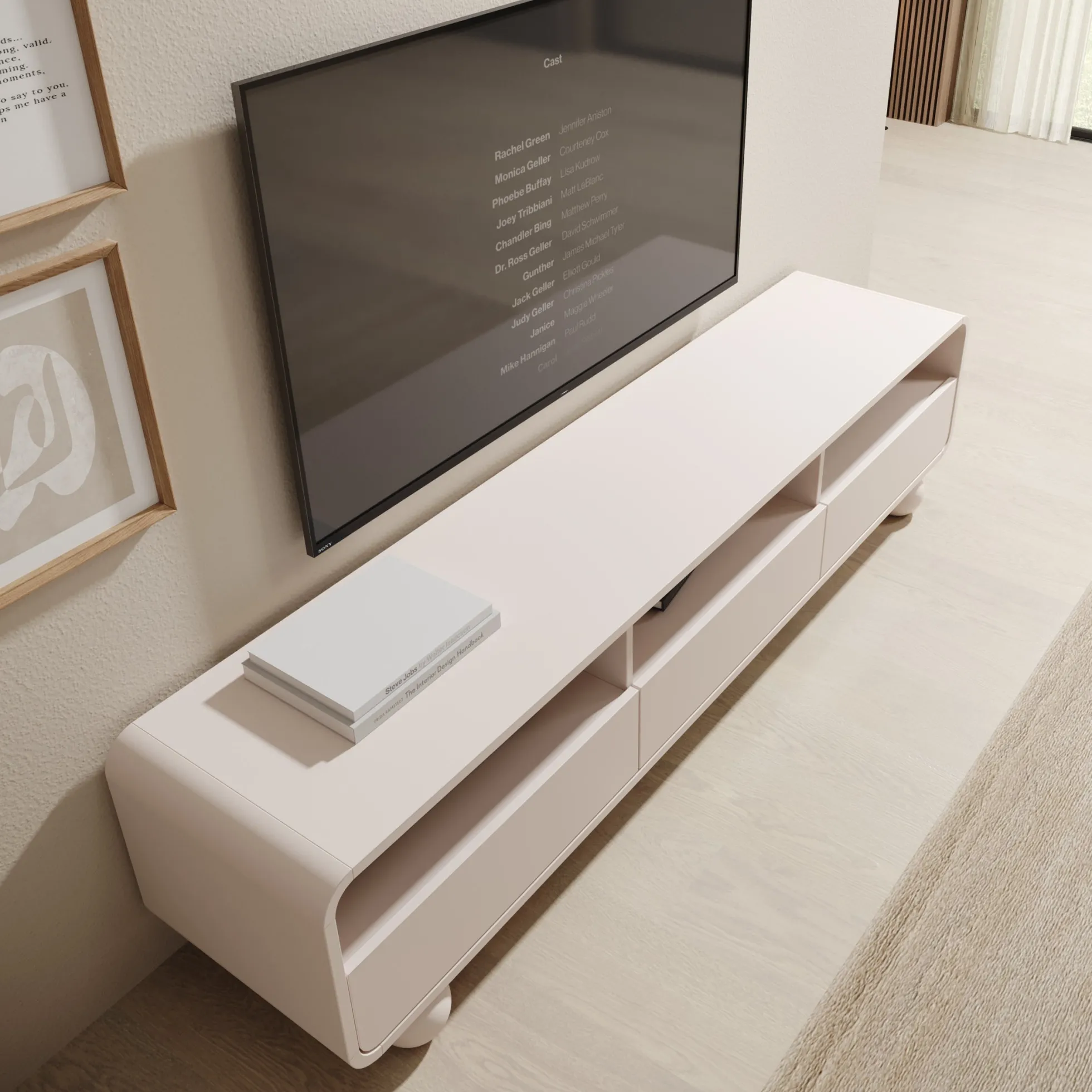 Anobo - TV-Meubel - Beige - 180x39x44 cm