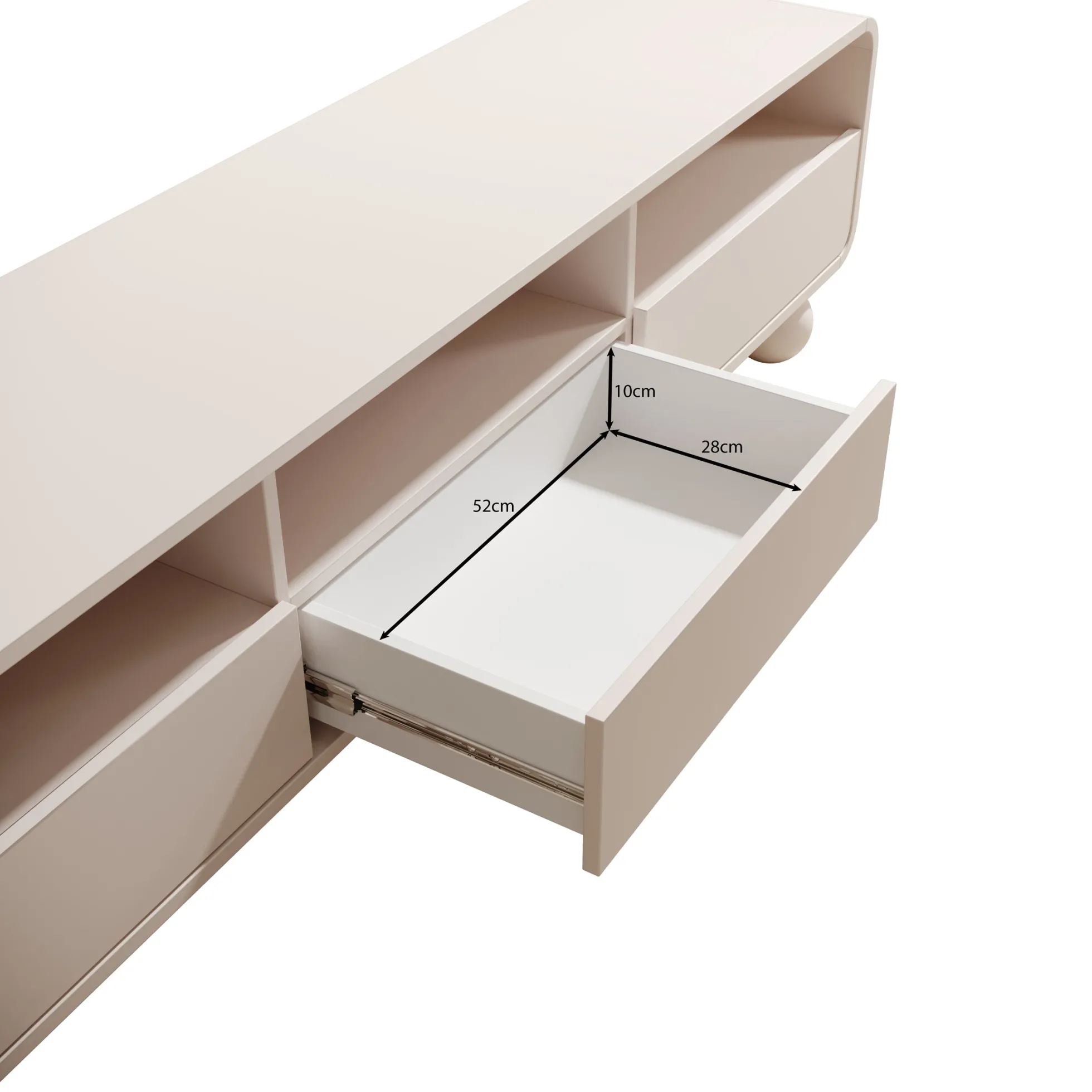 Anobo - TV-Meubel - Beige - 180x39x44 cm