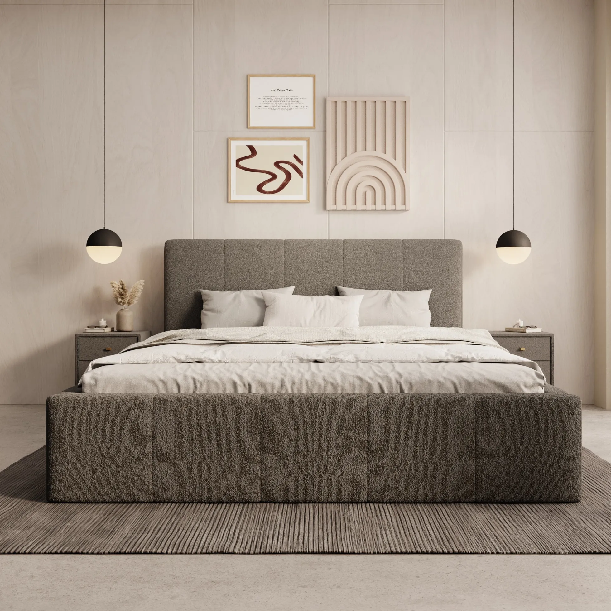 Anobon - Tweepersoonsbed - Grijs - 160x200 cm