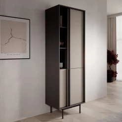 Antigo - Boekenkast - Beige/Antraciet - 63x43x195 cm