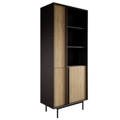 Antigo - Boekenkast - Eiken/Antraciet - 83x43x195 cm