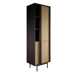Antigo - Boekenkast - Eiken/Antraciet - 63x43x195 cm