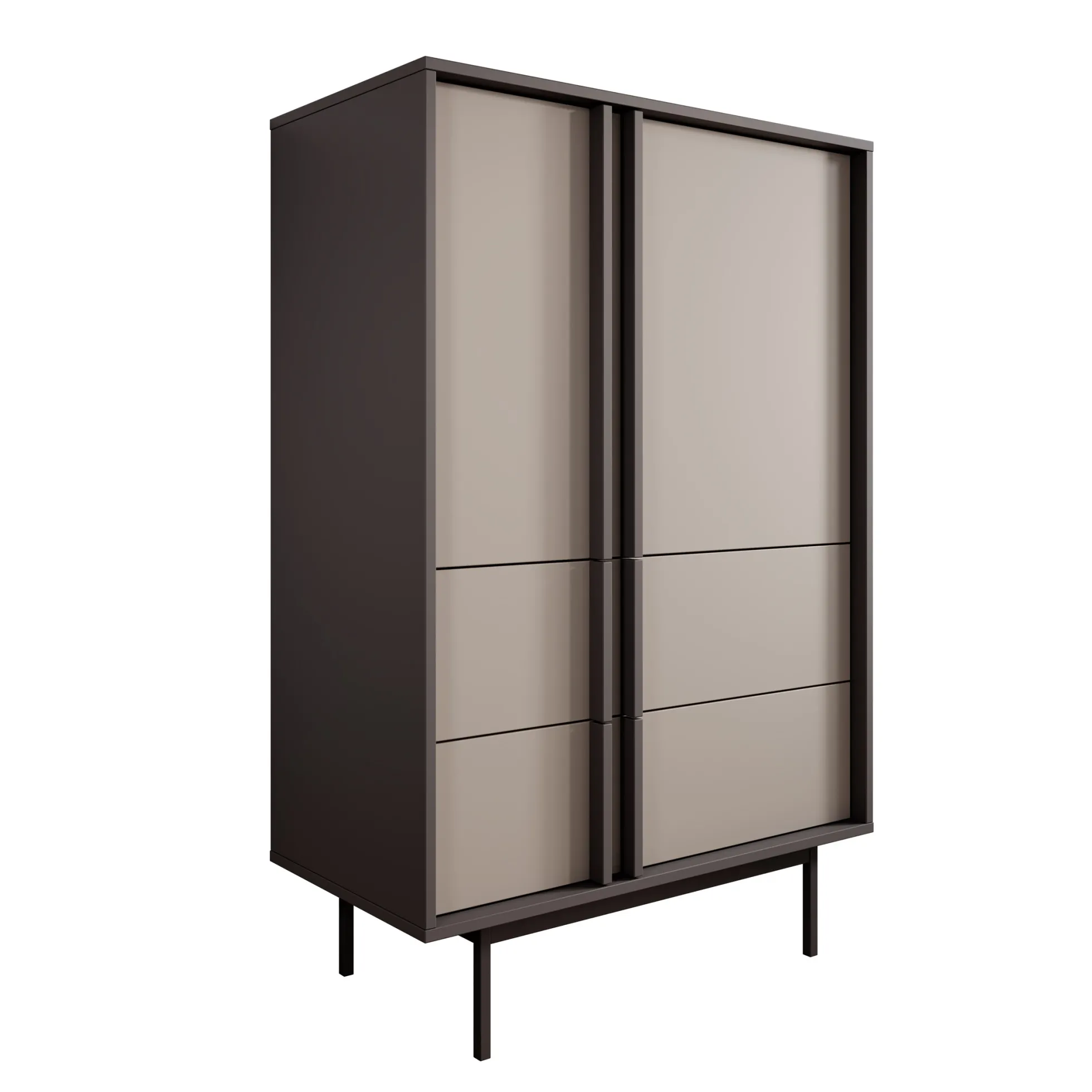 Antigo - Dressoir - Beige/Antraciet - 83x43x127 cm